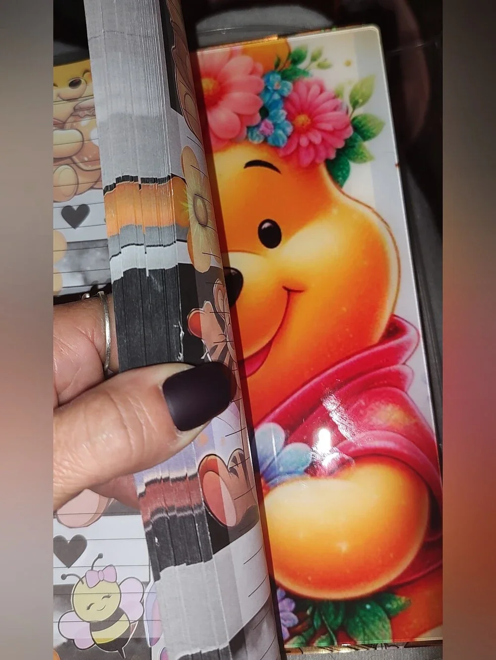New! A5 Winnie The Pooh Acrylic Shaker Notebook With Paper